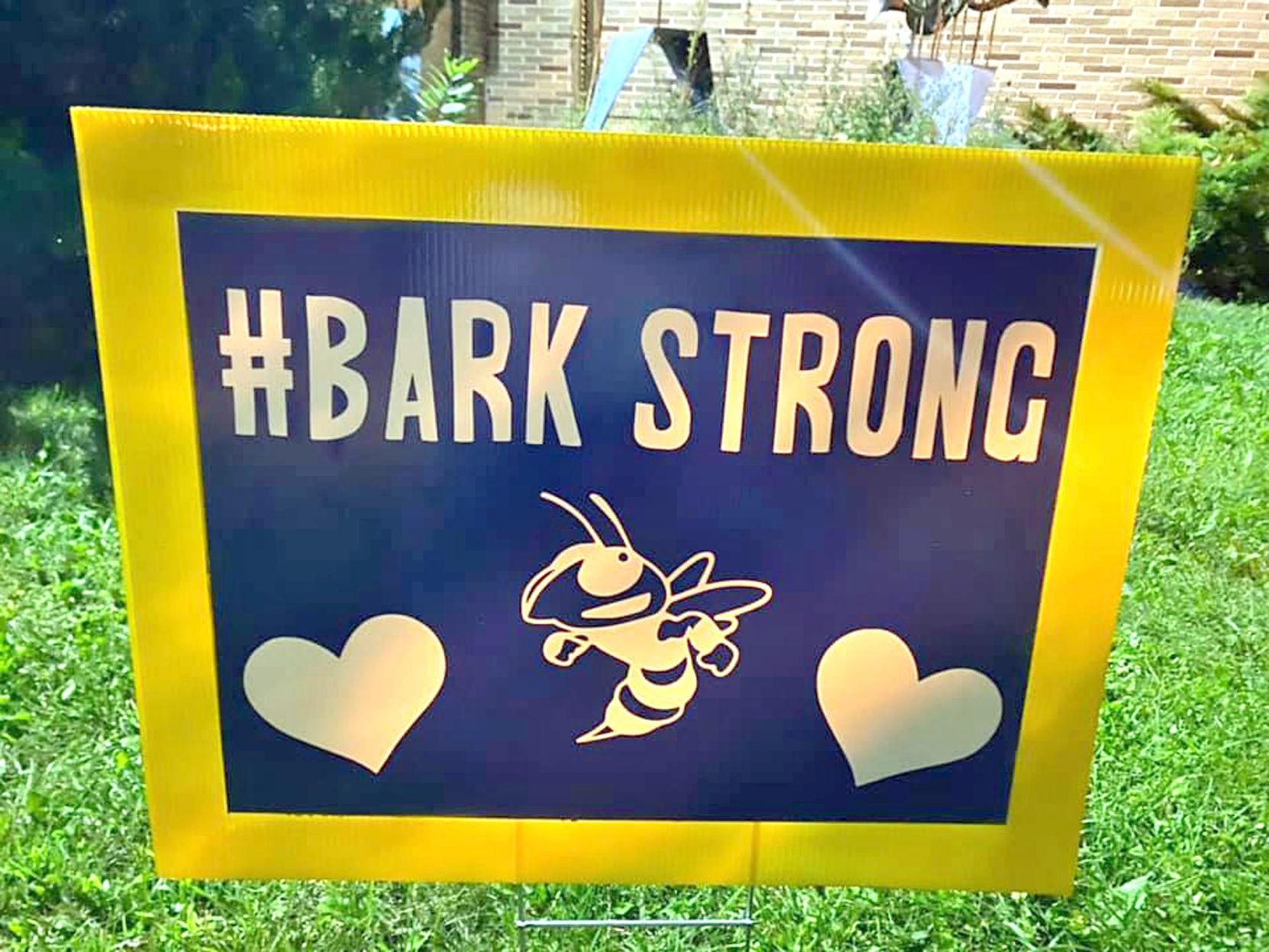 Bark Strong yard sign